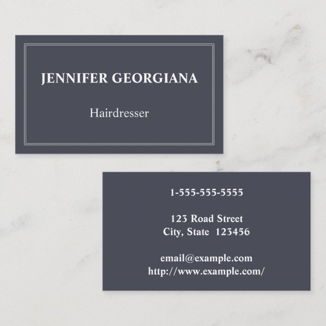 Elegant & Basic Hairdresser Business Card (Front/Back)