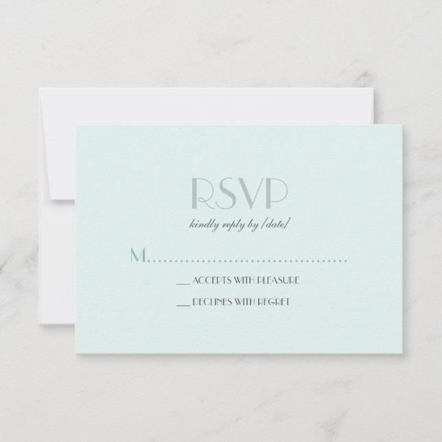 Elegant Basic Seam Foam Green RSVP (Front)