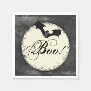 Elegant Bat Boo Halloween Napkins