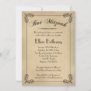 Elegant Bat Mitzvah Invitations