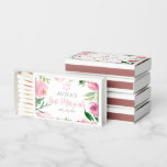 Elegant Bat Mitzvah Personalized Pink Floral Party Matchboxes<br><div class="desc">This elegant blush pink floral Bat Mitzvah party favor matchbook features pretty watercolor flowers and beautiful green leaves around a pink Star of David. A lovely girly matchbox for your teen girl's celebration. Feminine peonies create a cute border around the chic script.</div>
