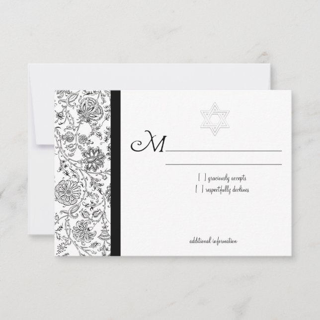 Elegant Bat Mitzvah RSVP Cards (Front)