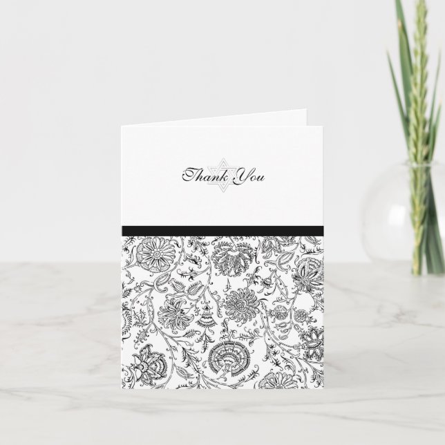Elegant Bat Mitzvah Thank You Cards (Front)