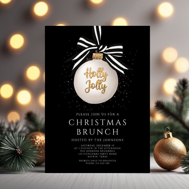 Elegant Bauble Christmas Brunch Invitation (Elegant Bauble Christmas Brunch Invitation
)