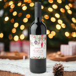Elegant bauble pine floral watercolor Christmas Wine Label<br><div class="desc">Get ready to celebrate the holidays in style with our Christmas wine label! Picture rustic green pine branches, festive red berries, and delicate beige flowers, with christmas ornaments baubles in all shapes and colors, all hand-painted for that special touch. The elegant script font adds a touch of sophistication, setting the...</div>
