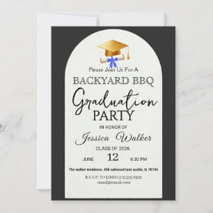 Elegant  BBQ Graduation Party Invitation