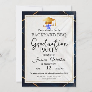 Elegant  BBQ Graduation Party Invitation