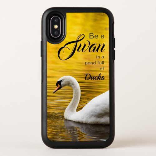 Elegant Be a Swan Typography Inspirational OtterBox Symmetry iPhone X Case