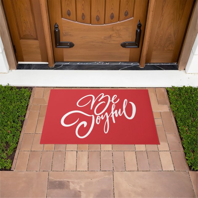 Elegant Be Joyful Holiday Design Doormat (Outdoor)