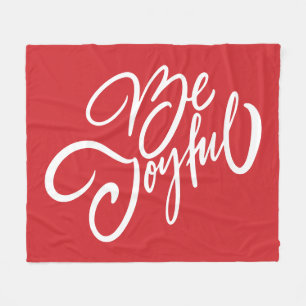 Elegant Be Joyful Holiday Design Fleece Blanket