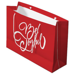 Elegant Be Joyful Holiday Design Large Gift Bag