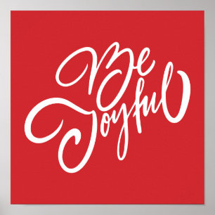 Elegant Be Joyful Holiday Design Poster