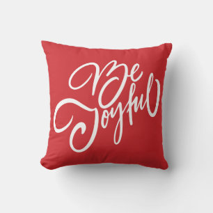 Elegant Be Joyful Holiday Design Throw Pillow
