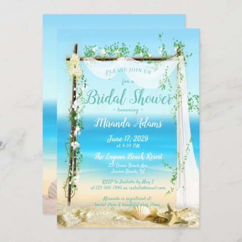 Elegant Beach Arbor Bridal Shower Invitation