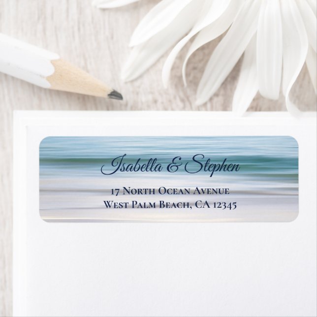 Elegant Beach Blue Ocean Return Address Label (Insitu)