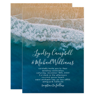 Elegant Beach Blue Ocean Wedding Card