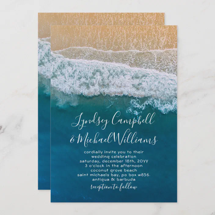 Beach Love Invitation Postcard 8 Invites Turquoise Office Products for sale online 