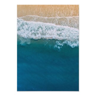 Elegant Beach Blue Ocean Wedding Invitation