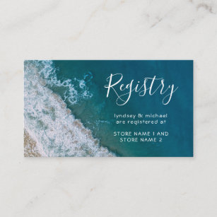 Elegant Beach Blue Ocean Wedding Registry Enclosure Card
