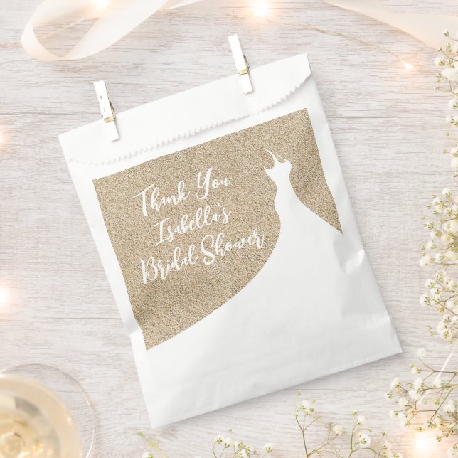 Elegant Beach Bridal Shower Favor Bag white (Clipped)