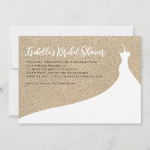 Elegant Beach Bridal Shower Invitation white