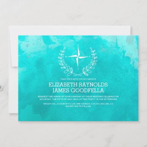 Elegant Beach Destination Wedding Invitations