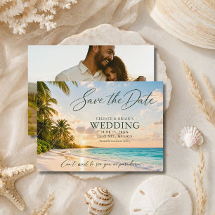 Elegant Beach Destination Wedding Photo   Save The Date