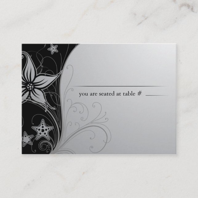 Elegant beach Destination Wedding Table Name Cards (Front)