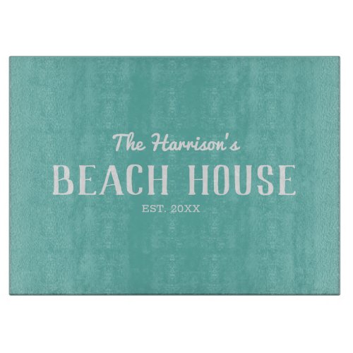 Elegant  Beach House Family Name Cutting Board