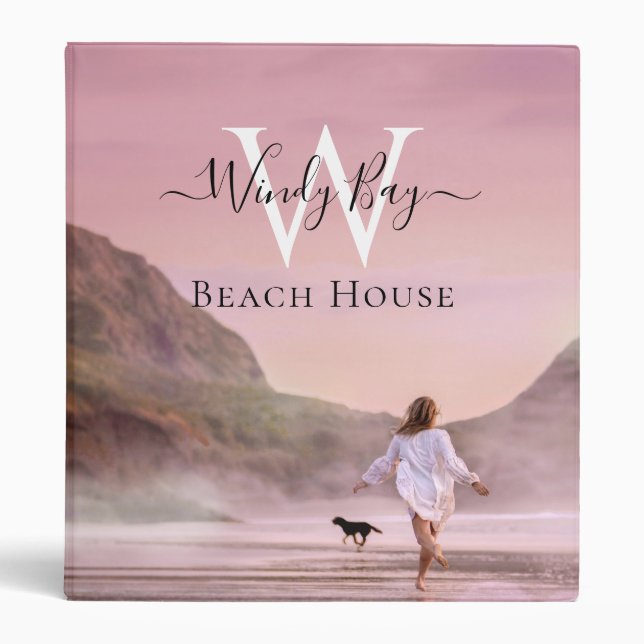 Elegant Beach House Guest Book Binder (Front)