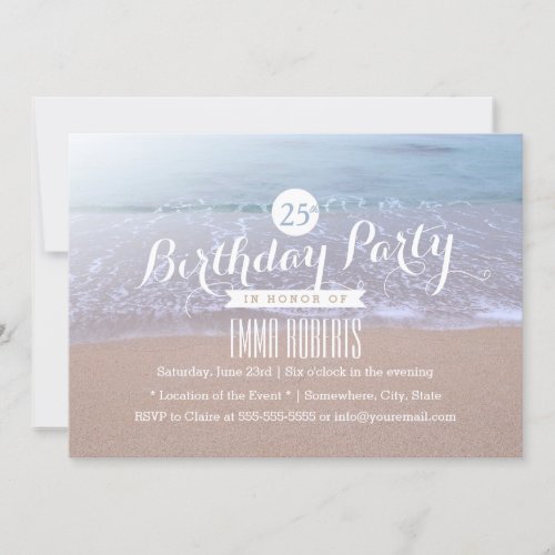 Beach in the Morning Birthday Party 5x7 Paper Invitation Card