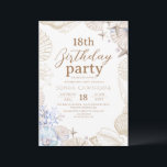 Elegant Beach Party ⎮Sea 18th Birthday Invitation<br><div class="desc">Winter Beach Birthday Party watercolor sea cute  birthday invitation template. Elegant-minimalistic themed invite is full of fun and cute design elements.</div>