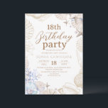Elegant Beach Party ⎮Sea 18th Birthday Invitation<br><div class="desc">Winter Beach Birthday Party watercolor sea cute  birthday invitation template. Elegant-minimalistic themed invite is full of fun and cute design elements.</div>