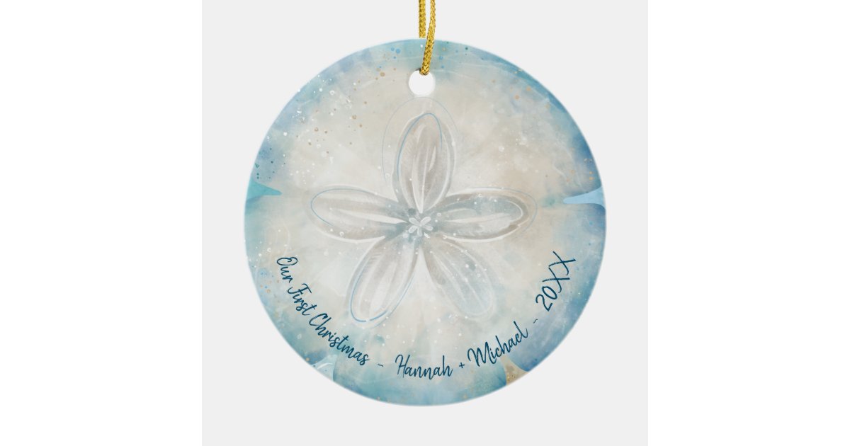 SANIBEL ISLAND Sand Dollar Made with Sand Beach Ornament SANIBEL ISLAND Sand Dollar Made with Sand Beach Ornament