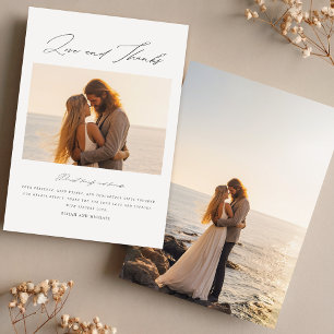Elegant Beach Photo Wedding  Thank You Card