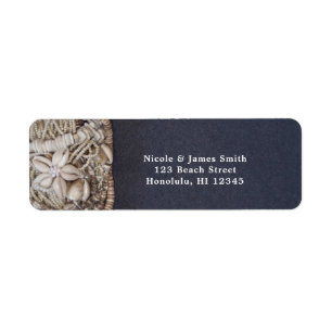 Elegant Beach Puka Shells Wedding Invitation Label