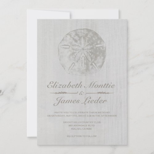 Elegant Beach Sand Dollar Wedding Invitations