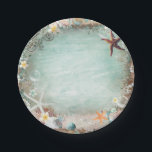 Elegant Beach Sea Starfish & Pearls Beachy Party Paper Plates<br><div class="desc">Customize with any text. Matching items are available.</div>