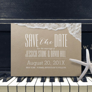 Elegant Beach & Sea Water Wedding Save the Date Announcement Postcard