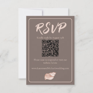 Elegant Beach Seashell 3.5" x 5" Response Card