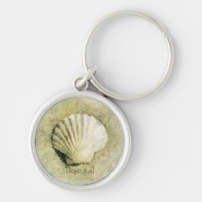 Elegant Beach Seashell Keychain (Front)
