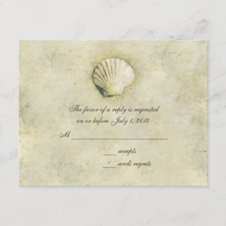 Elegant Beach Seashell RSVP Cards