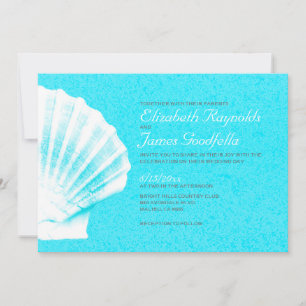Elegant Beach Seashells Destination Wedding Invite