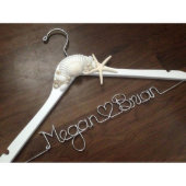 Elegant Beach Seashells Wedding Wire Hanger (Front)