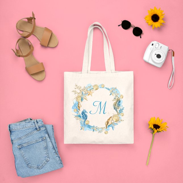 Elegant Beach Starfish Shell Bridal Shower Tote Bag (Creator Uploaded)