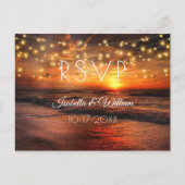 Elegant Beach Summer Wedding RSVP Postcard (Front)