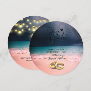 Elegant Beach Summer Wedding Save the Date Card
