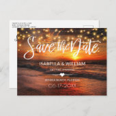 Elegant Beach Summer Wedding Save the Date Postcard (Front/Back)