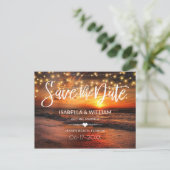 Elegant Beach Summer Wedding Save the Date Postcard (Standing Front)