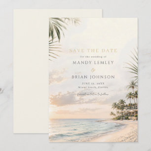 Elegant Beach Tropical Destination Wedding  Save The Date